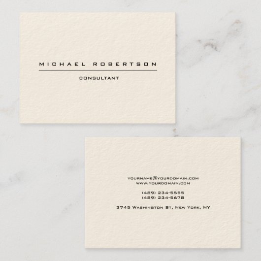 Groot Unieke Signature Cream Visitekaartje (Voorkant / Achterkant)