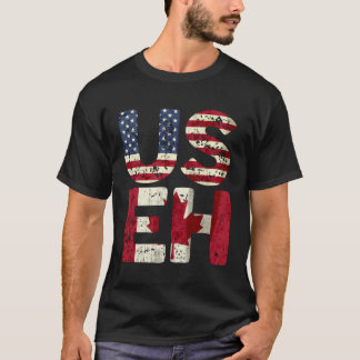 Groot US EH Amerika Canada vlag Amerikaans blikje T-shirt
