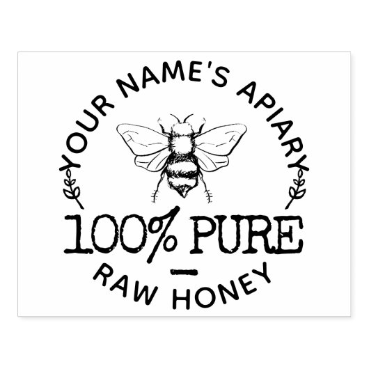 Groot Uw Logo Leuke Homblebee Honey Zelfgemaakt Rubberstempel (Afrduk)