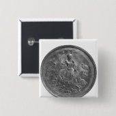 Groot vaderland dat een godin afschildert vierkante button 5,1 cm (Voorkant /achterkant)
