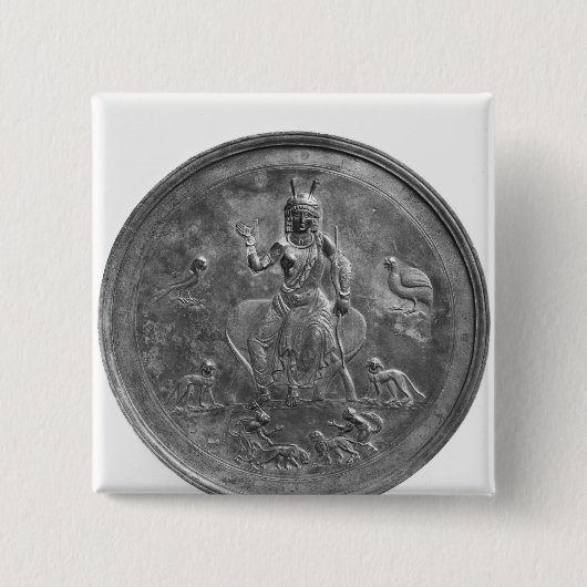 Groot vaderland dat een godin afschildert vierkante button 5,1 cm (Voorkant)