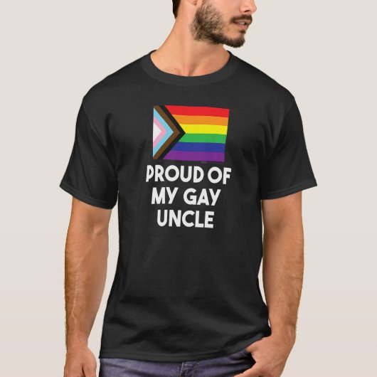 Groot van mijn homo oom Progress Flag Gay Pride Wo T-shirt (Voorkant)