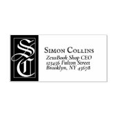 Groot vast monogram retouradres rubberstempel (Afrduk)