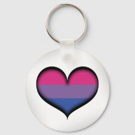 Groot vectorhart in bisexual Pride Flag Colors Sleutelhanger