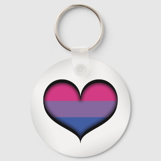 Groot vectorhart in bisexual Pride Flag Colors Sleutelhanger (Voorkant)