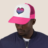 Groot vectorhart in bisexual Pride Flag Colors Trucker Pet (In situ)
