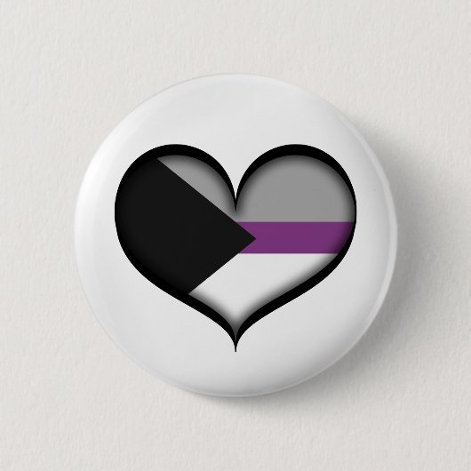 Groot vectorhart in demiseksuele pride-vlagkleuren ronde button 5,7 cm (Voorkant)