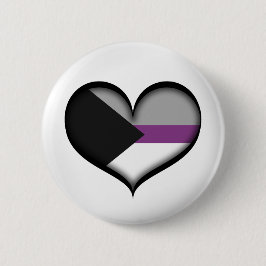 Groot vectorhart in demiseksuele pride-vlagkleuren ronde button 5,7 cm