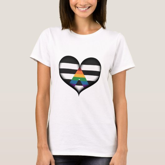 Groot vectorhart in LGBT Ally Pride Flag Colors T-shirt (Voorkant)