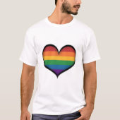 Groot vectorhart in LGBTQ regenboogpride vlag T-shirt (Voorkant)