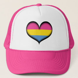 Groot vectorhart in Pansexual Pride Flag kleuren Trucker Pet