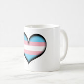 Groot vectorhart in transgendergekleurde vlag koffiemok (Voorkant rechts)