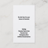 Groot veeteeltbedrijf - Zwarte hoekskool Visitekaartje (Achterkant)