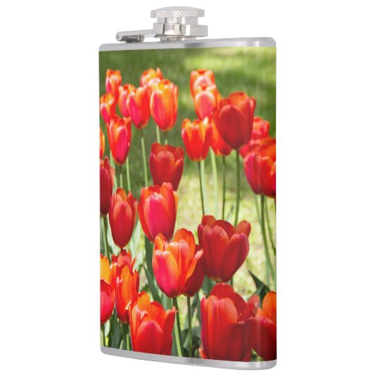 Groot veld rode tulpen heupfles (Links)