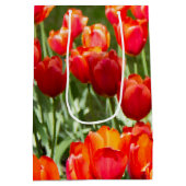 Groot veld rode tulpen medium cadeauzakje (Achterkant)