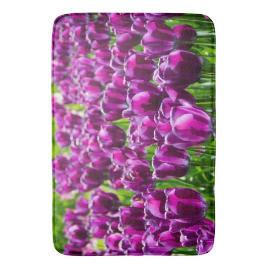 Groot veld van paarse tulpen badmat (Voorkant Verticaal)