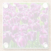 Groot veld van paarse tulpen glazen onderzetter (Achterkant)