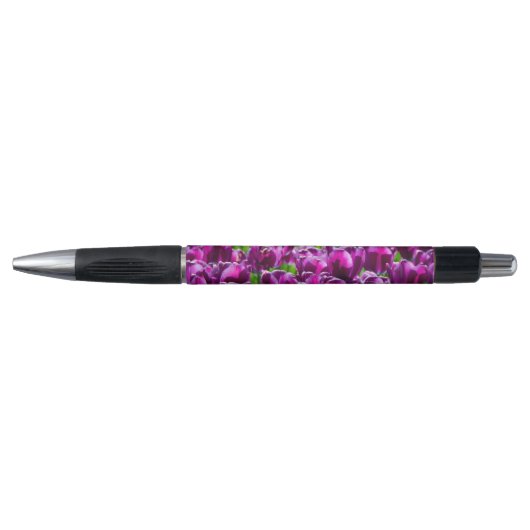 Groot veld van paarse tulpen pen (Voorkant)