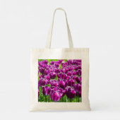 Groot veld van paarse tulpen tote bag (Achterkant)