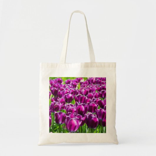 Groot veld van paarse tulpen tote bag (Voorkant)