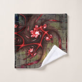 Groot verband tussen vreemd fractal over verouderd bad handdoek (Wasdoekje)