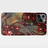 Groot verband tussen vreemd fractal over verouderd iPhone hoesje (Achterkant horizontaal)