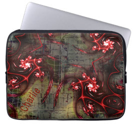 Groot verband tussen vreemd fractal over verouderd laptop sleeve