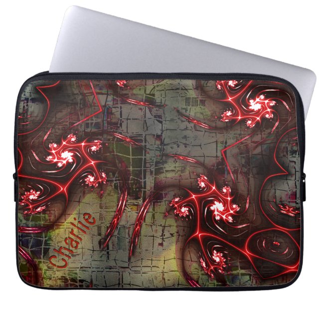 Groot verband tussen vreemd fractal over verouderd laptop sleeve (Voorkant)