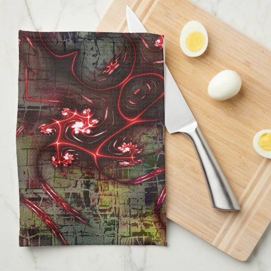 Groot verband tussen vreemd fractal over verouderd theedoek (Quarter Fold)