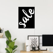 Groot Verkoopteken, 18x24 Zwart-wit Verkoop Poster (Thuiskantoor)