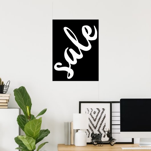 Groot Verkoopteken, 18x24 Zwart-wit Verkoop Poster (Thuiskantoor)