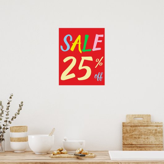 Groot Verkoopteken, 25% Off Sale Poster (Keuken)