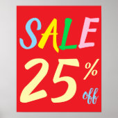 Groot Verkoopteken, 25% Off Sale Poster (Voorkant)