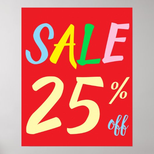 Groot Verkoopteken, 25% Off Sale Poster (Voorkant)