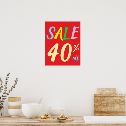 Groot Verkoopteken, 40% Off Sale Poster (Keuken)