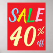 Groot Verkoopteken, 40% Off Sale Poster (Voorkant)