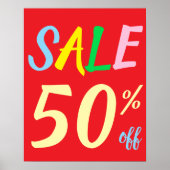 Groot Verkoopteken, 50% Off Sale Poster (Voorkant)