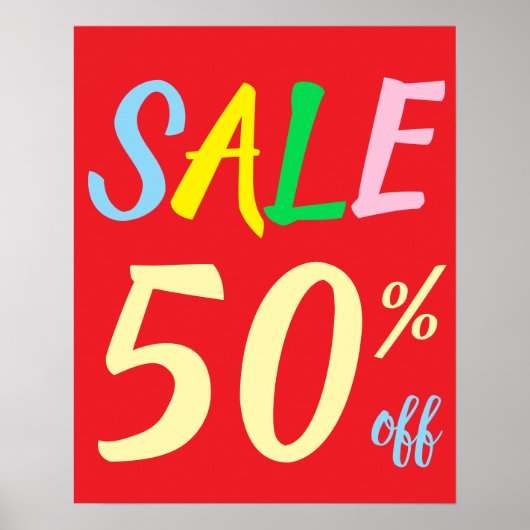 Groot Verkoopteken, 50% Off Sale Poster (Voorkant)