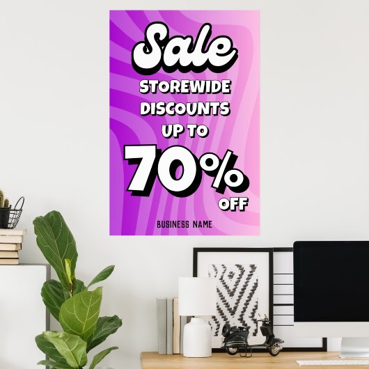 Groot Verkoopteken met Bedrijfsnaam, Verkoop Poste Poster (Thuiskantoor)