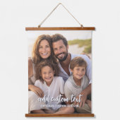 Groot - verticaal - 1 foto - familietekst onderaan hangend wandkleed (Voorkant)
