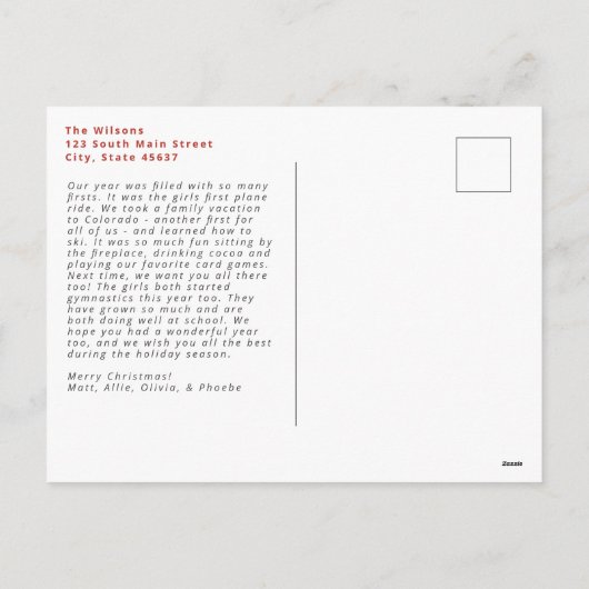 Groot vet leuk script vrolijke vakantie feestdagenkaart (Achterkant)