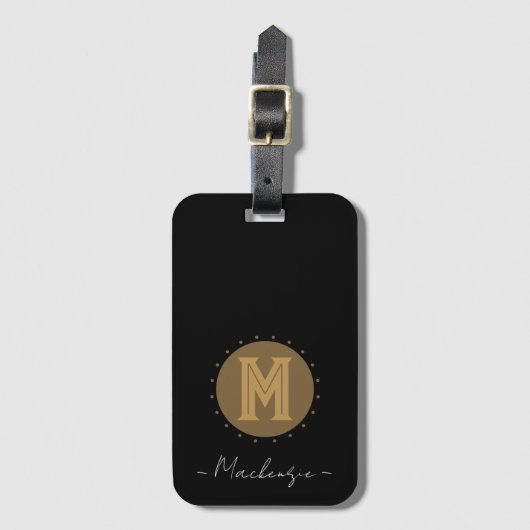 Groot vet lijn monogram bagagelabel (Voorkant (verticaal))