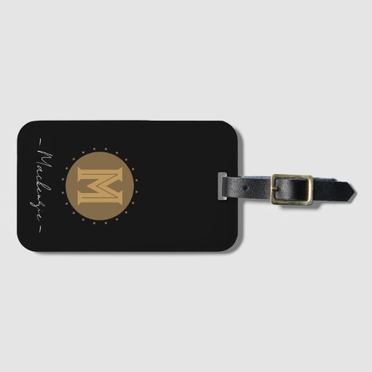 Groot vet lijn monogram bagagelabel (Voorkant (horizontaal))