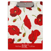 Groot, vet, rood klaproos klembord (Voorkant)