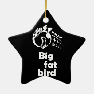 Groot vet schot zet vogel keramisch ornament