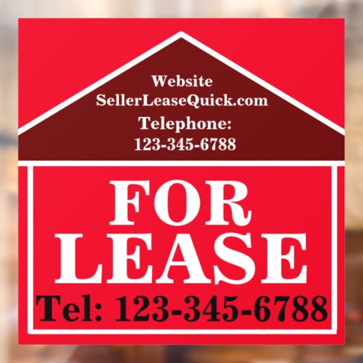 GROOT VET TE HUUR Aangepast vastgoed Raamsticker (Vel 2)