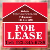 GROOT VET VOOR HUUR Aangepaste vastgoedprojecten Raamsticker (Vel 2)