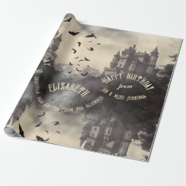 Groot Victoriaans Gotisch Dracula's Castle Cadeaupapier