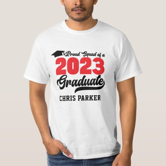 Groot vierkant van een 2023 Afstuderen rood vet sc T-shirt (Voorkant)