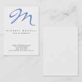 Groot Visitekaartje van de Monogram Blauwe Kalligr (Voorkant / Achterkant)